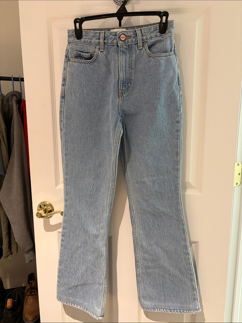 Ganni Light Blue High-Rise Wide Leg Jeans